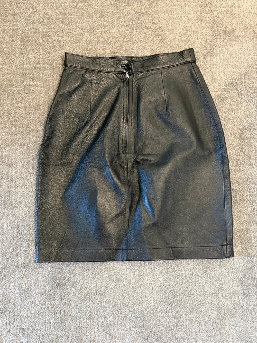 🔥 VTG 90s Wilsons Suede & Leather Black Genuine Leather High Waist Skirt 6 - Picture 2 of 8